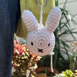 Cute miffy handmade crochet keychain